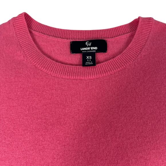 Lands' End Cashmere Sweater Size XS Pink Long Sleeve Cozy Warm Barbiecore - Picture 10 of 14